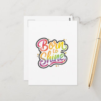 Carte Postale Born to Shine Pride | LGBTQ Rainbow Quote Art 