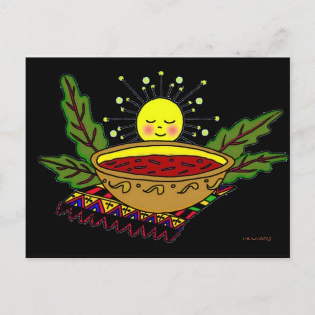 Carte Postale Borsch Power Ukrainian Folk Art (Devant)