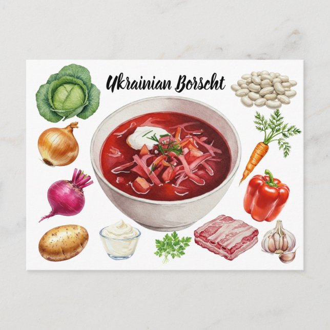 Carte postale Borscht ukrainienne (Devant)
