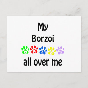 Carte Postale Borzoi Walks Design