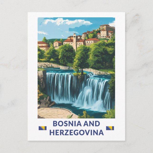 Carte Postale Bosnie-Herzégovine Jajce Illustration Art (Devant)