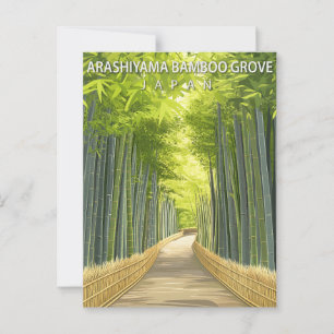 Carte Postale Bosquet de bambou vintage Arashiyama Japon