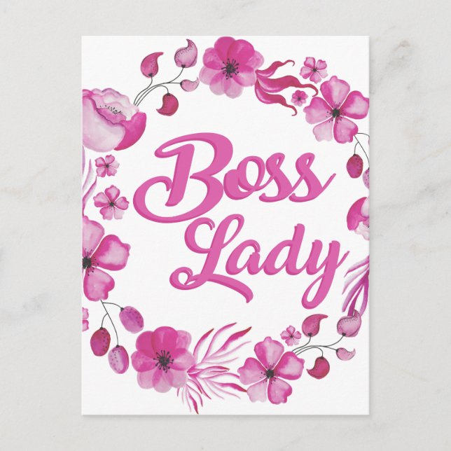 Carte Postale Boss Boss Design rose (Devant)
