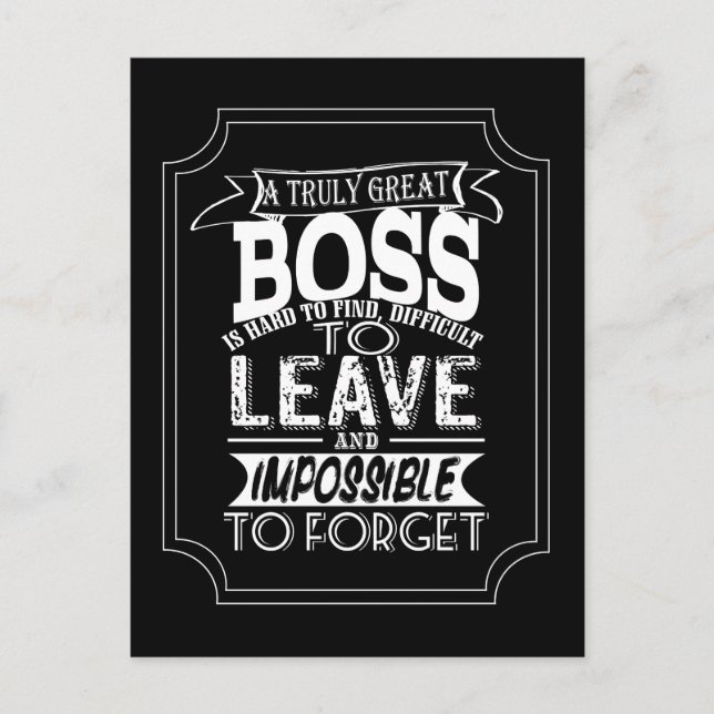 Carte Postale Boss Postcard Une très belle citation de patron (Devant)