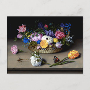 Carte Postale Bosschaert Flower Still Life Insecte l'art néerlan
