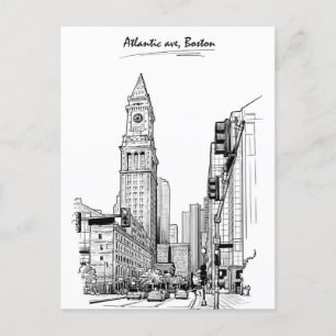 Carte Postale Boston bienvenue au Vintage voyage du Massachusett