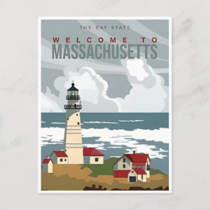 Carte Postale Boston bienvenue au Vintage voyage du Massachusett