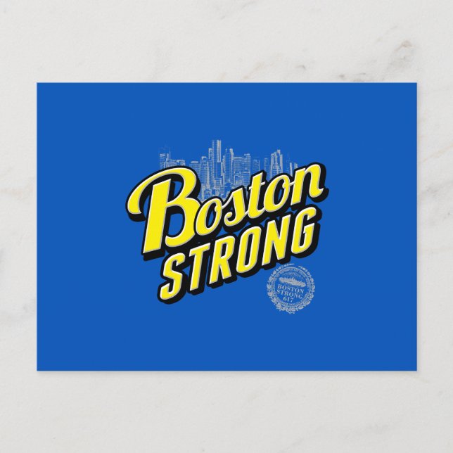Carte Postale Boston City se souvient de Bleu (Devant)