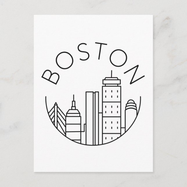 Carte Postale Boston City Skyline, boston ma skyline (Devant)