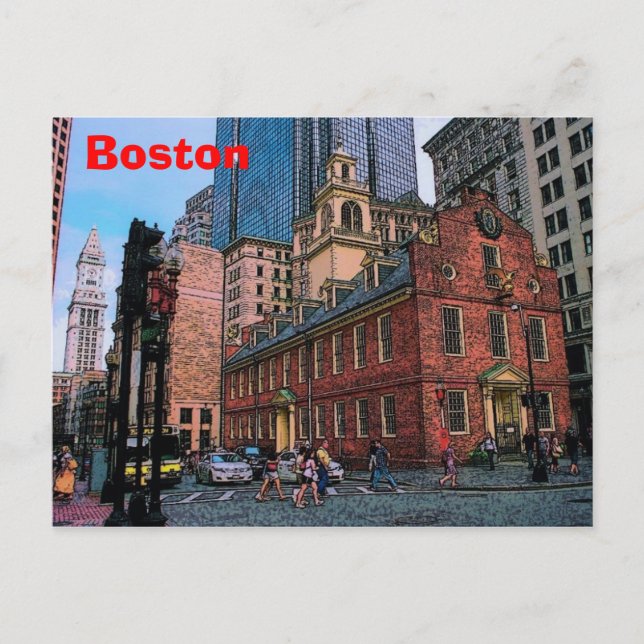 Carte postale Boston Downtown (Devant)