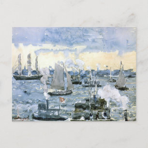 Carte Postale Boston Harbour, peinture d'art,