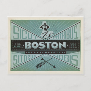 Carte Postale Boston, MA - Fondé en 1630