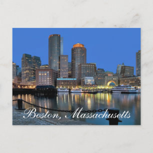 Carte Postale Boston Massachusetts Skyline à Sunset Post Card