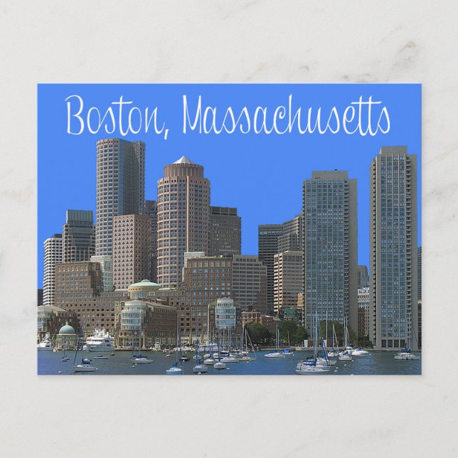 Carte Postale Boston, Massachusetts, Skyline États-Unis (Devant)