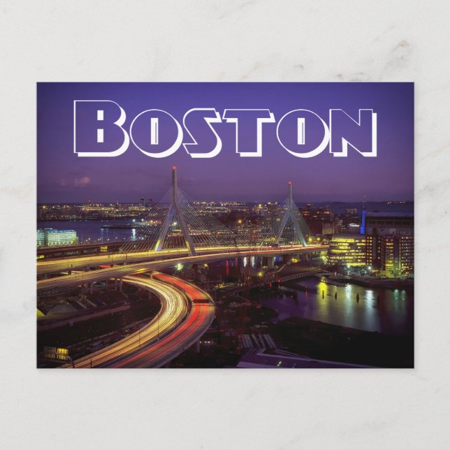 Carte Postale Boston Massachusetts Skyline USA - Pont Zakim (Devant)