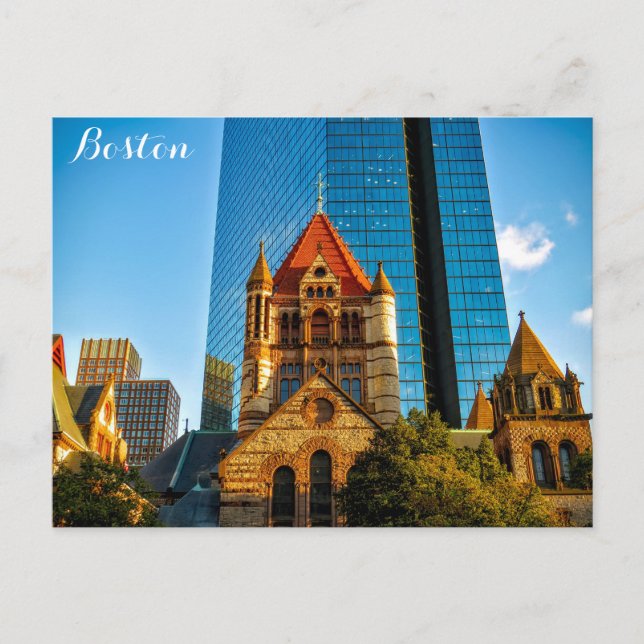 Carte Postale Boston Massachusetts Trinity Church Copley Carré (Devant)