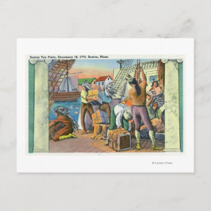 Carte Postale Boston, MassachusettsBoston Tea Party scène