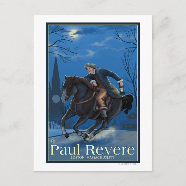 Carte Postale Boston, MassachusettsPaul Revere's Ride (Devant)