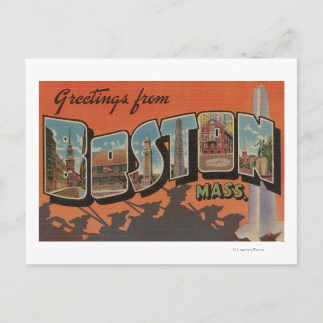 Carte Postale Boston, MassachusettsScènes de grandes lettres (Devant)