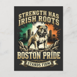 Carte Postale Boston Pride Irish Roots Bulldog