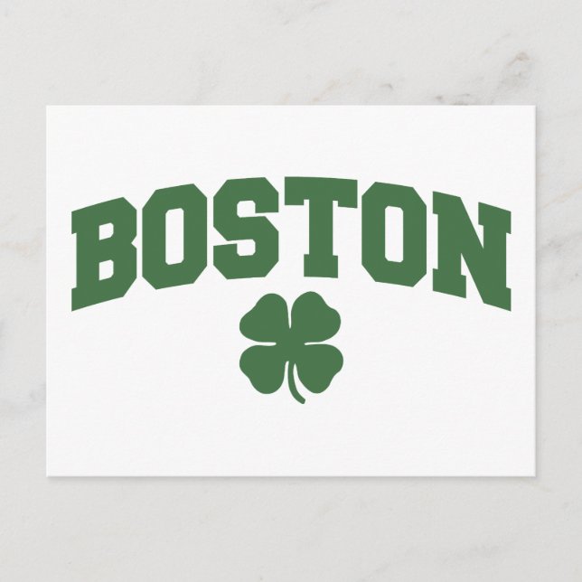 Carte Postale Boston (Shamrock irlandais) (Devant)