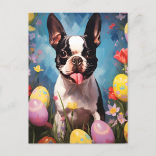 Carte Postale Boston Terrier Joyeux Pâques
