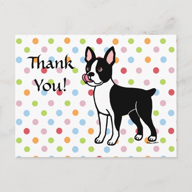 Carte Postale Boston Terrier Standing (Devant)