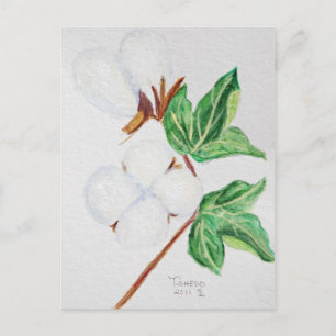 Carte postale Botanique Boll en coton Blanc