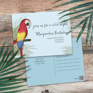 Carte Postale Botanique Sauvage Anniversaire Oiseau Végétation t