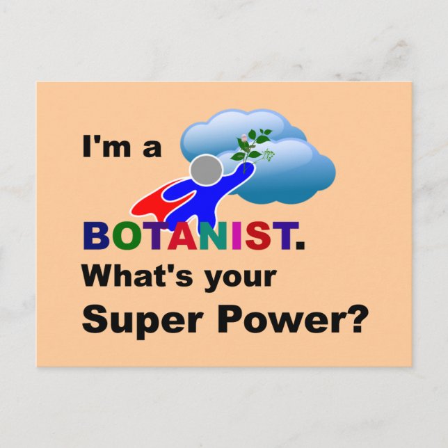 Carte Postale Botaniste Superhero conception personnalisée (Devant)