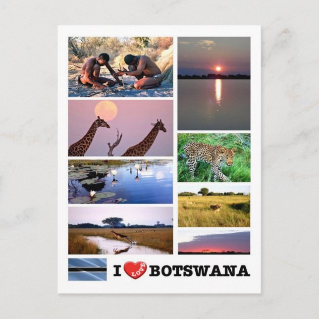 Carte Postale Botswana - I Love - (Devant)