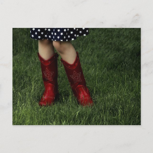 Carte Postale Botte de cowboy rouge (Devant)