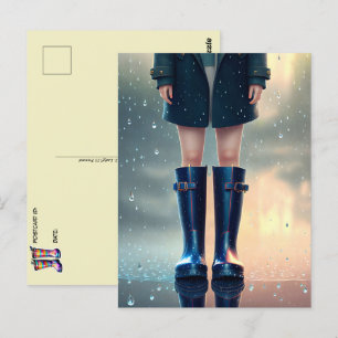 Carte Postale Botte de pluie en caoutchouc, poste