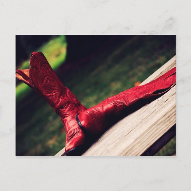 Carte Postale Botte rouge Cowboy (Devant)