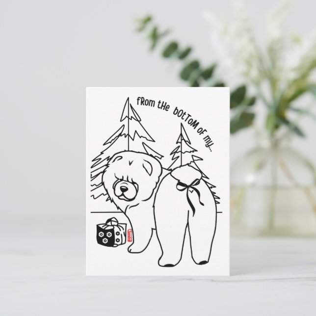 Carte Postale BOTTOM OF MY HEART chow holiday (Debout devant)