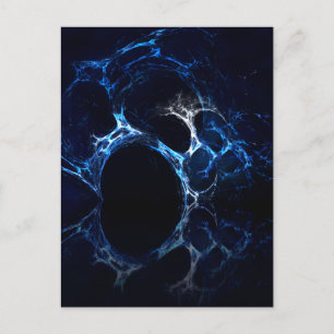 Carte Postale Bouche De Grotte Bleue Lune, Art Fractal.