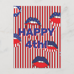 Carte Postale Bouche drapeau bleu-blanc