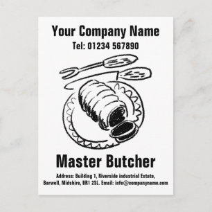 Carte Postale Boucher Conception à personnaliser. Boucher maître