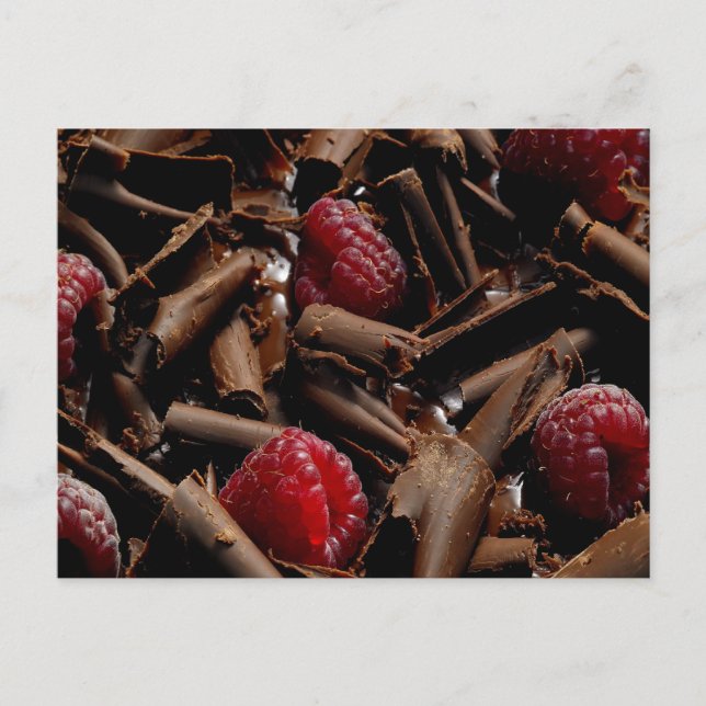 Carte Postale Boucles de chocolat et framboises (Devant)