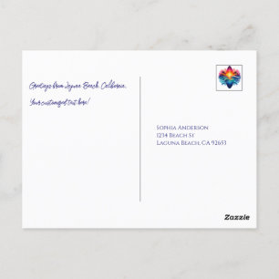 Carte Postale Boucles de surf couché de soleil