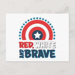 Carte Postale Bouclier de Captain America "Rouge, Blanc et Coura