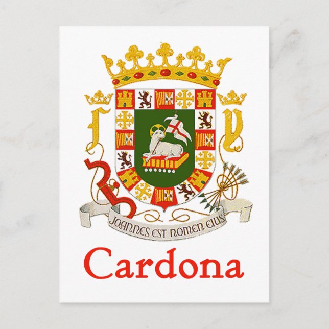 Carte Postale Bouclier de Cardona de Porto Rico (Devant)