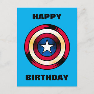 Carte Postale Bouclier Demi-Teinte Captain America