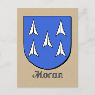 Carte Postale Bouclier héraldique de la famille Moran