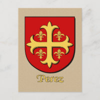 Bouclier héraldique de la famille Perez