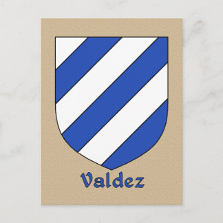 Carte Postale Bouclier héraldique de la famille Valdez