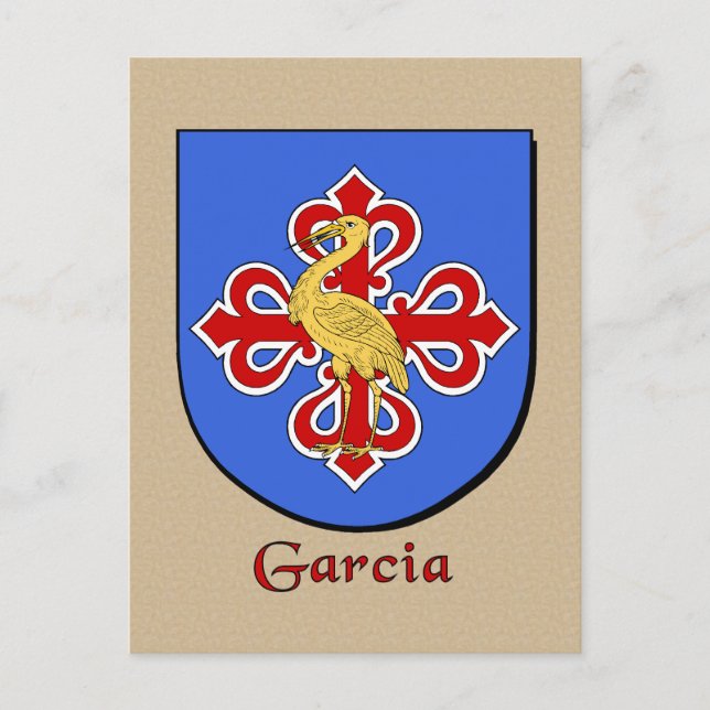 Carte Postale Bouclier héraldique Garcia (Devant)