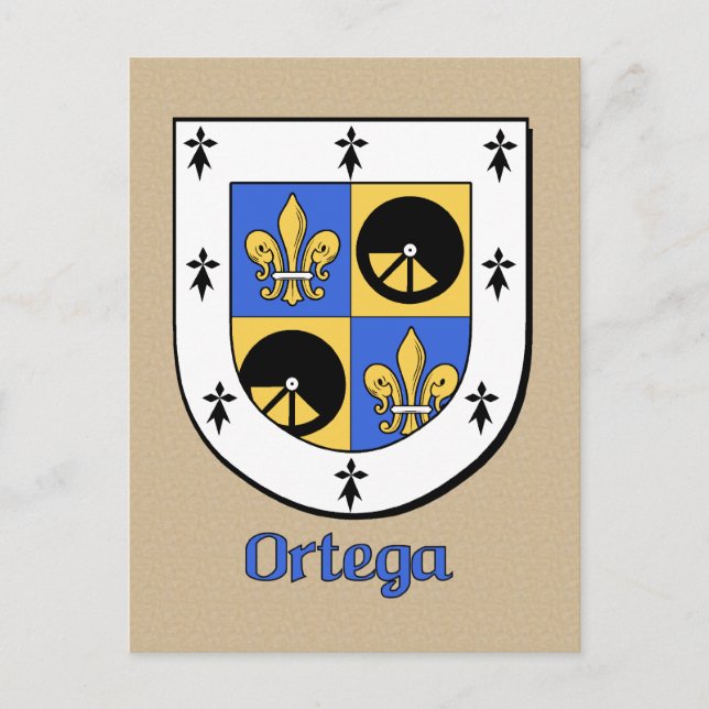 Carte Postale Bouclier héraldique Ortega (Devant)