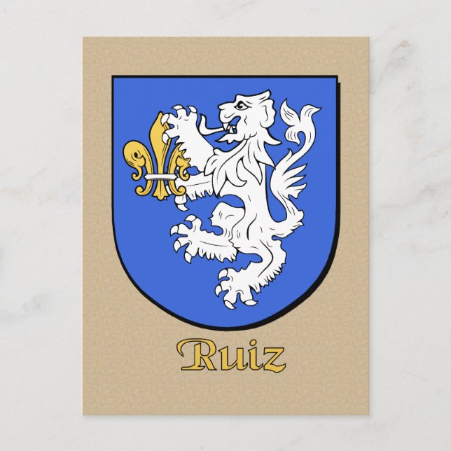 Carte Postale Bouclier héraldique Ruiz (Devant)