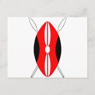 Carte Postale Bouclier Maasai kenyan